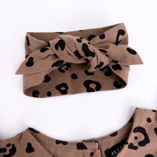MOCHA LEOPARD PRINT HEADBAND