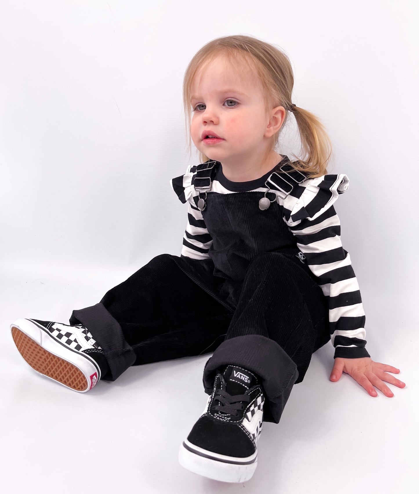 NOT SO BASIC BLACK CORD DUNGAREES