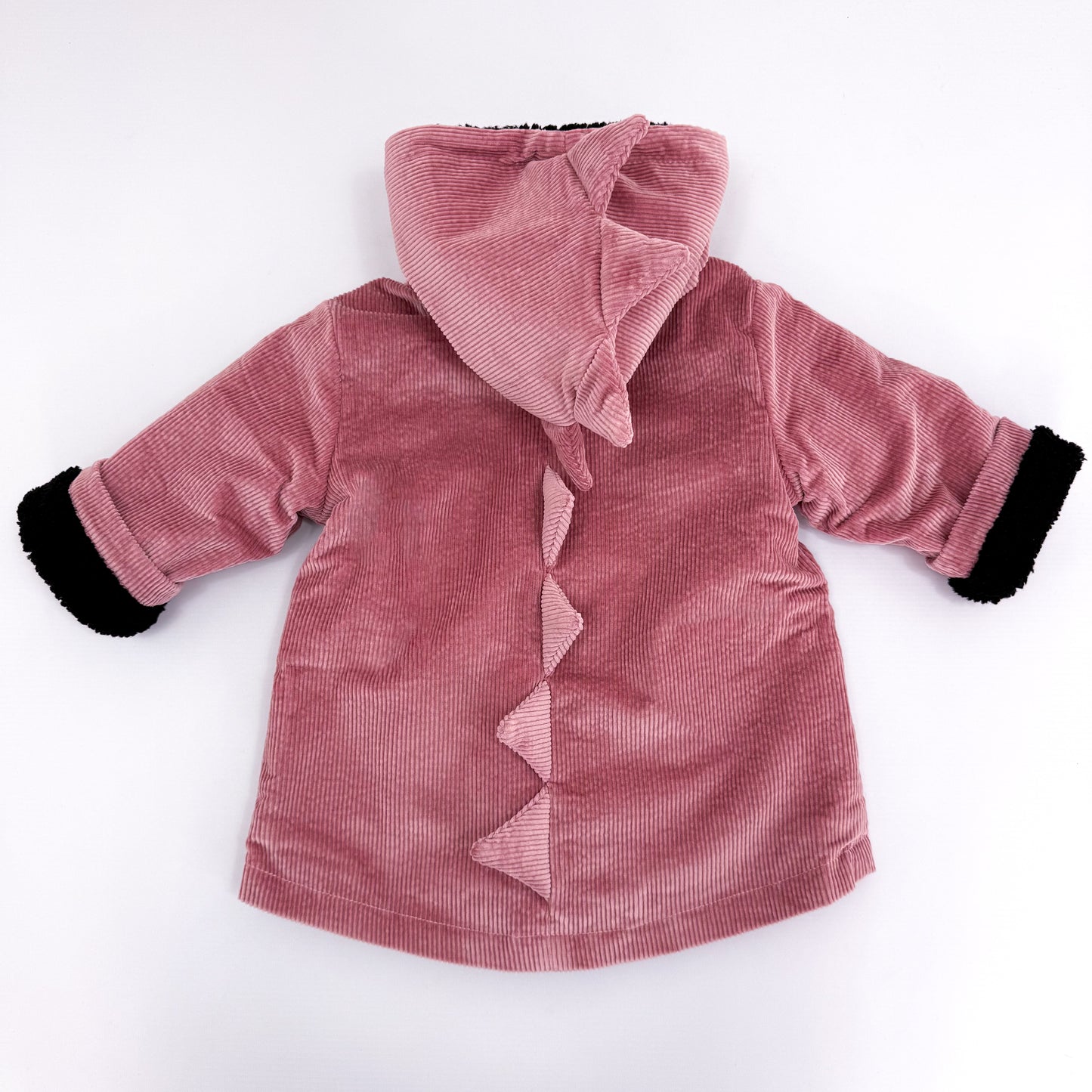 NOT SO BASIC CORD DUSKY PINK DINOSAUR COAT