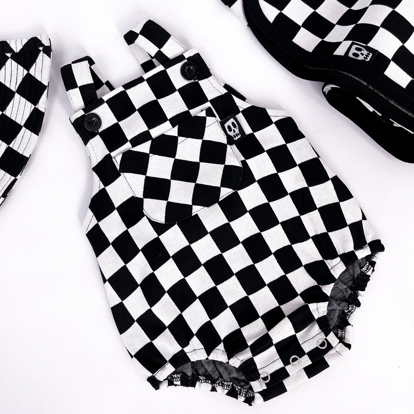 CHECKERBOARD BABY ROMPER