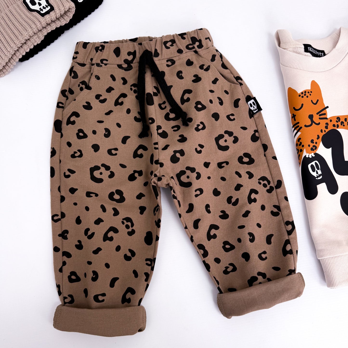 MOCHA LEOPARD PRINT TROUSERS
