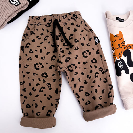 MOCHA LEOPARD PRINT TROUSERS