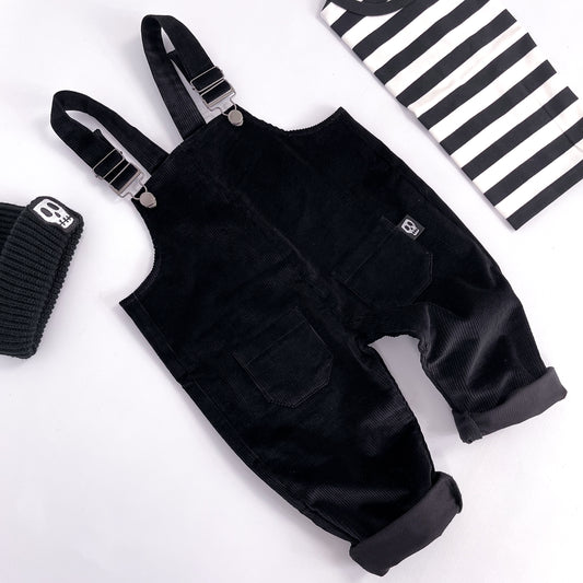 NOT SO BASIC BLACK CORD DUNGAREES