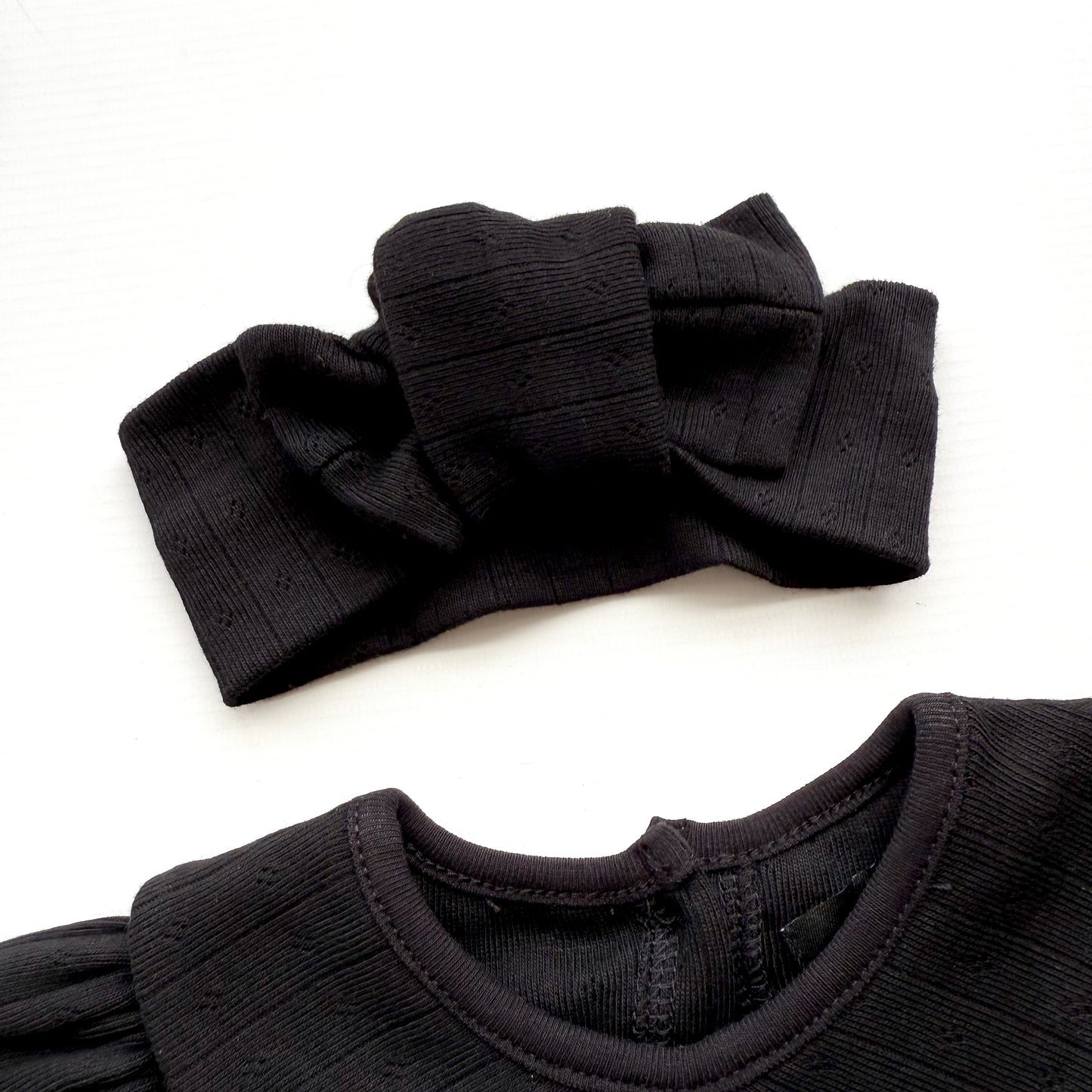 BABY POINTELLE BLACK HEADBAND
