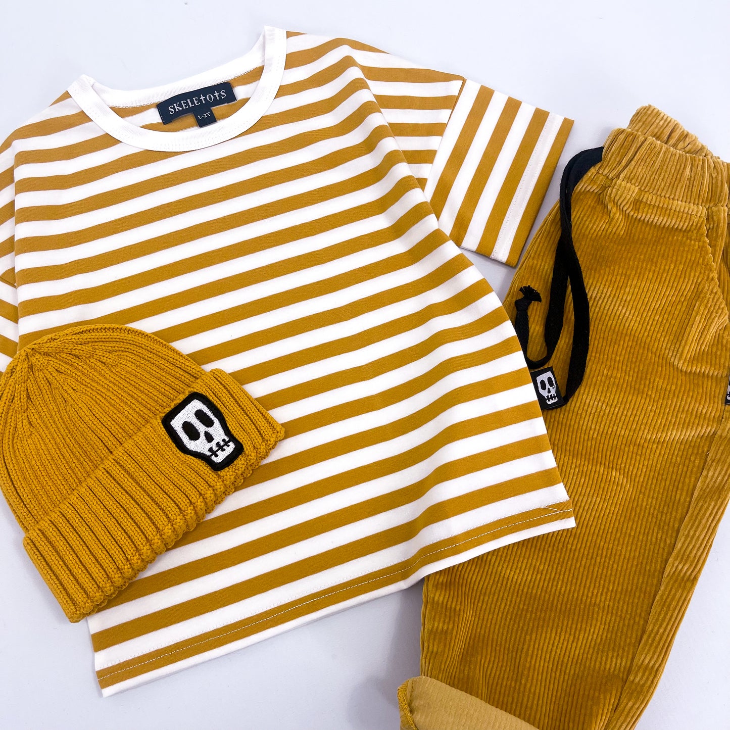 NOT SO BASIC MUSTARD STRIPE TEE