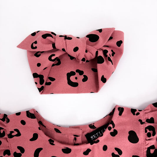 DUSKY PINK LEOPARD PRINT HEADBAND