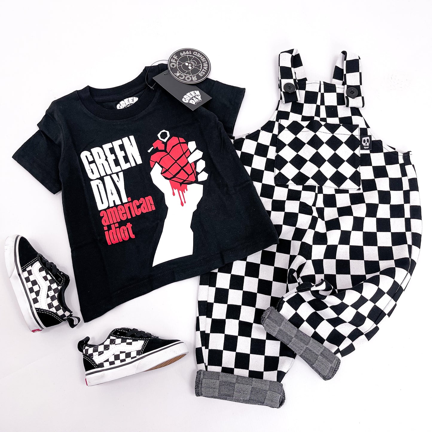 CHECKERBOARD DUNGAREES