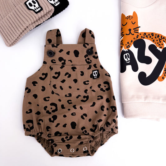 MOCHA LEOPARD PRINT BABY ROMPER