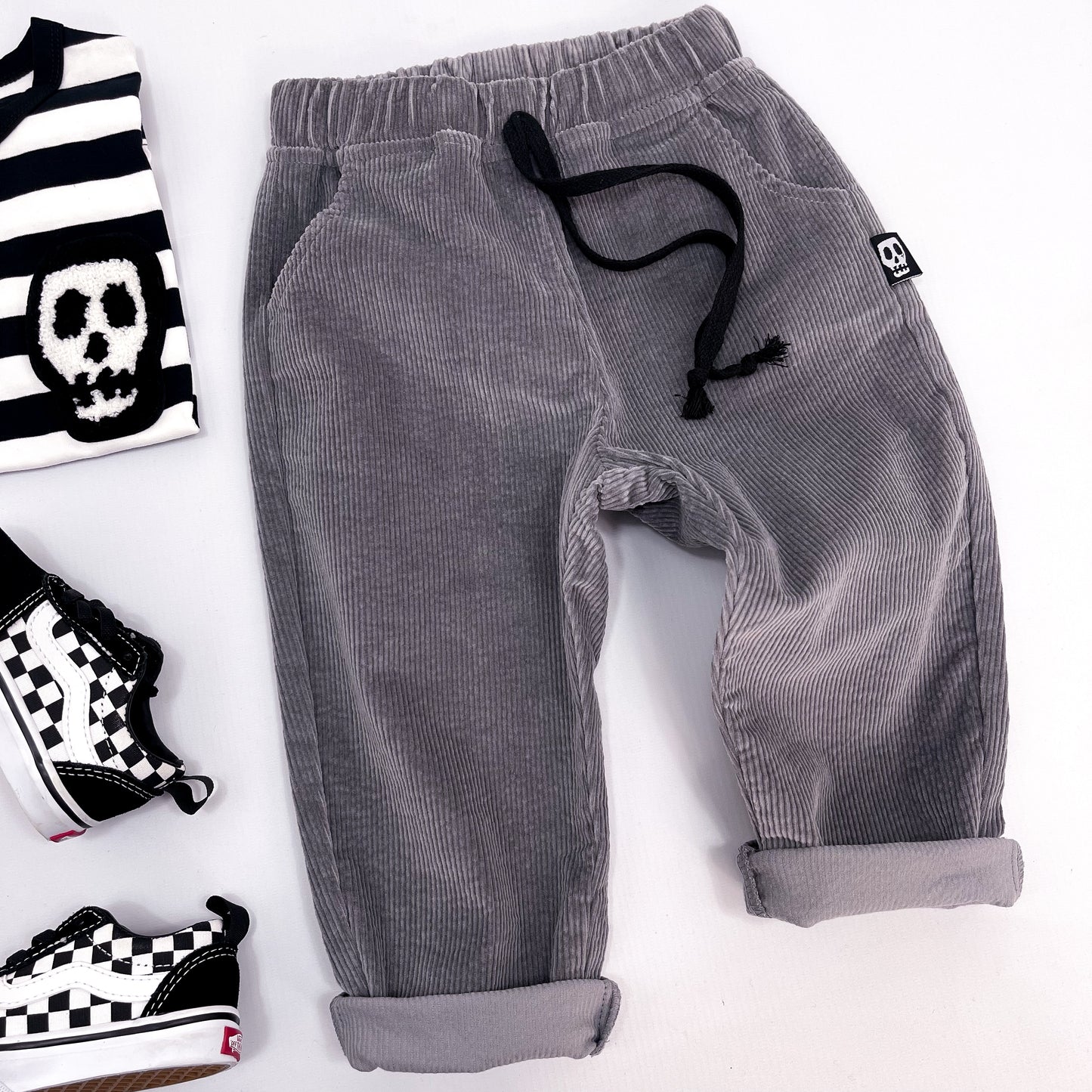 NOT SO BASIC GREY CORD TROUSERS