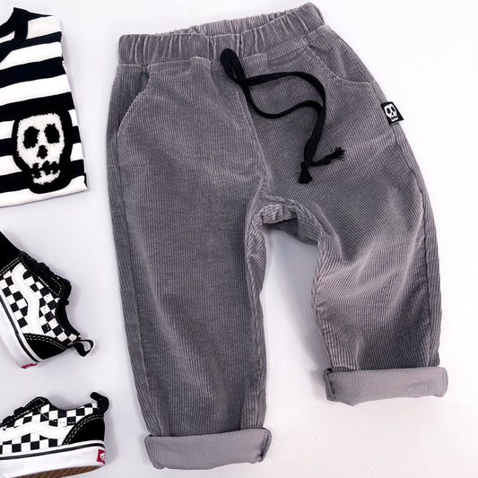 NOT SO BASIC GREY CORD TROUSERS
