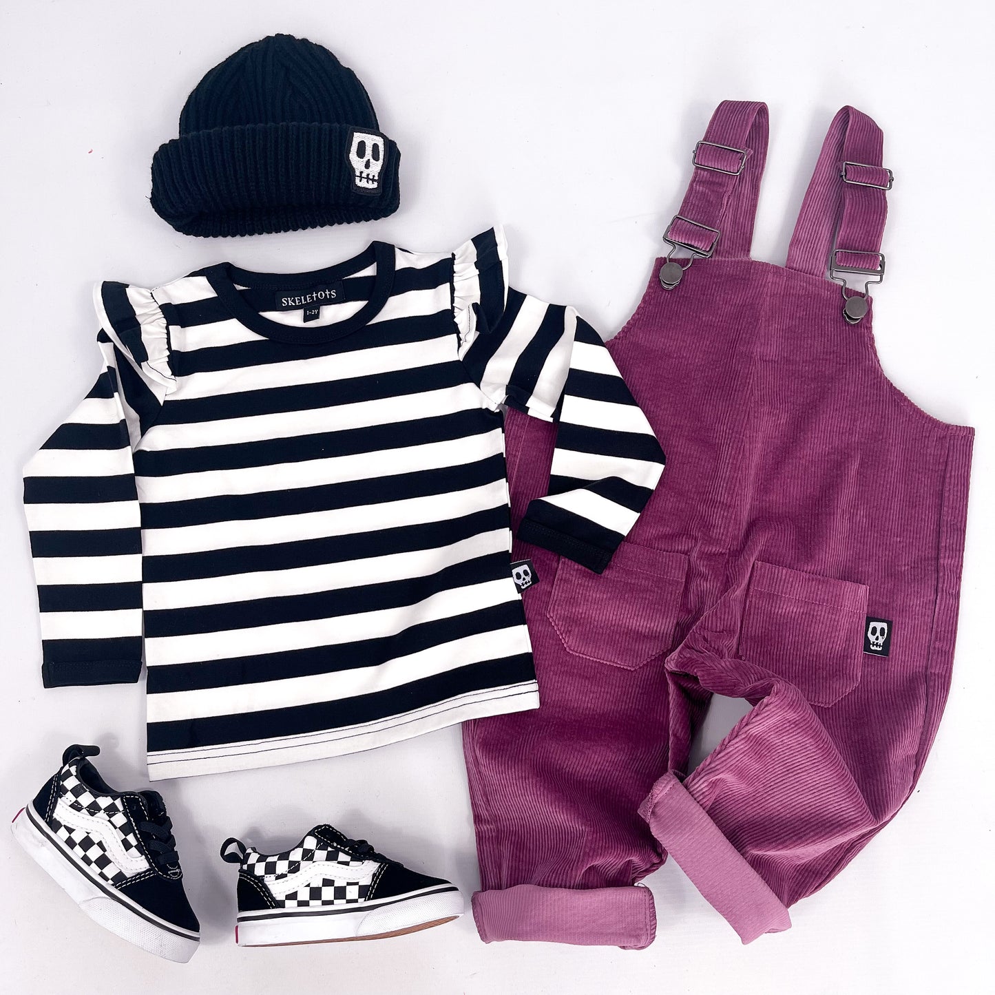 NOT SO BASIC MAUVE CORDUROY DUNGAREES