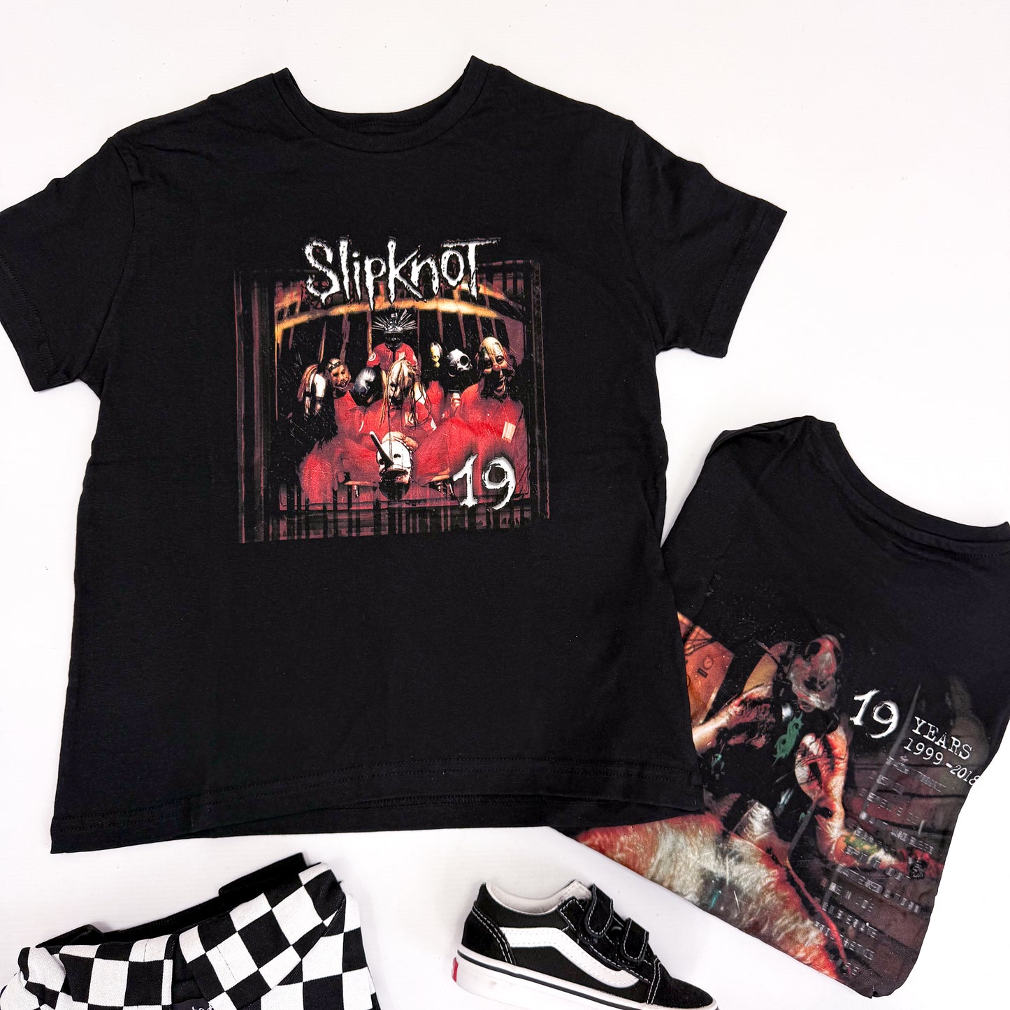 Slipknot Kids T-Shirt: Debut Album - 19 Years (Black) (Back Print)