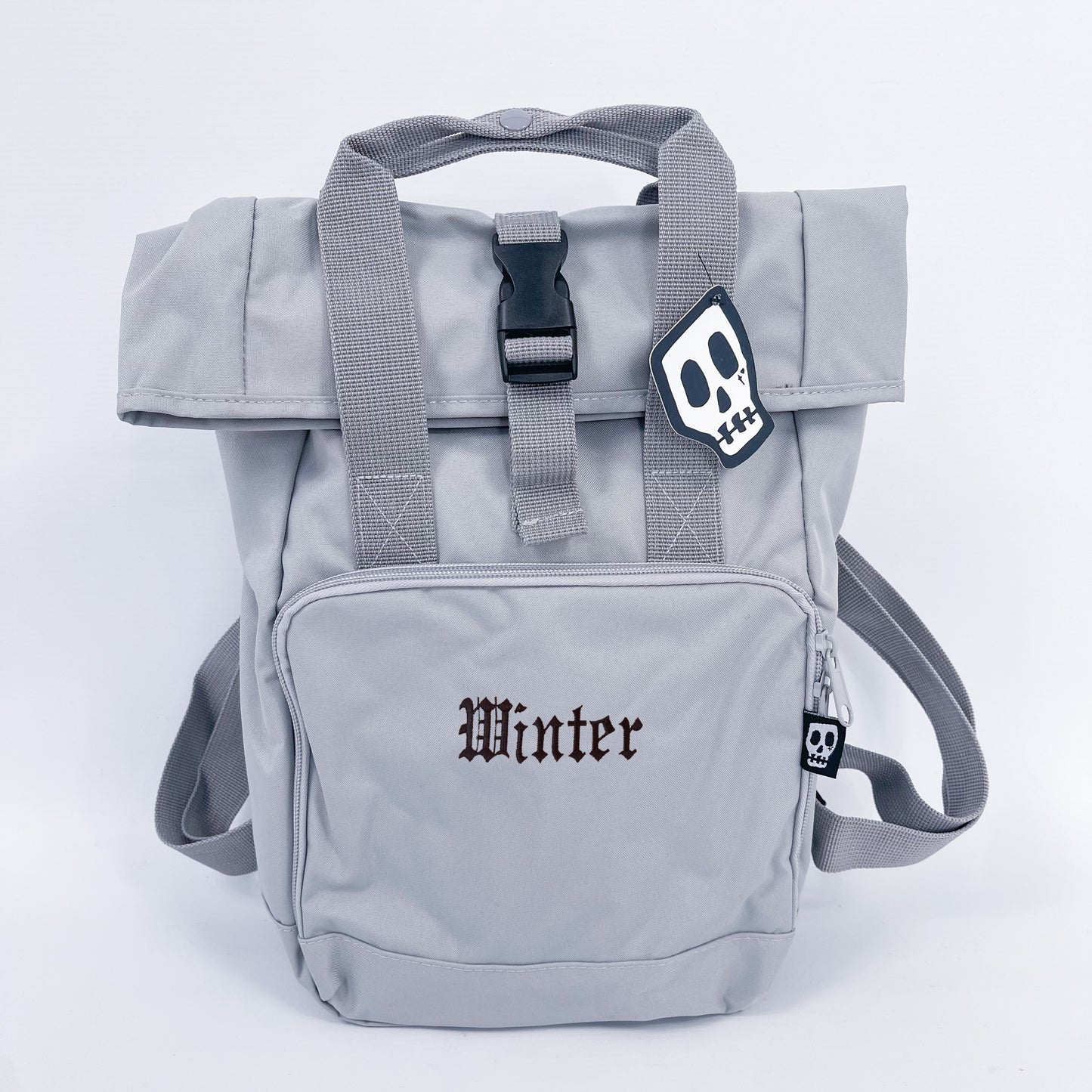 PERSONALISED GOTHIC NAME ROLL TOP BACKPACK BAG