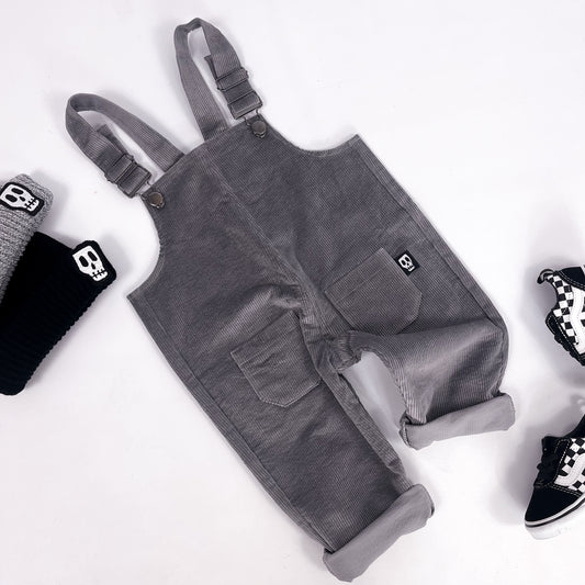 Kids grey corduroy dungarees