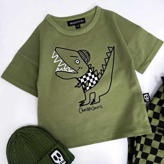 CHECKERSAURUS DINO TEE