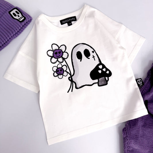 LILAC DAISY GHOST WHITE TEE