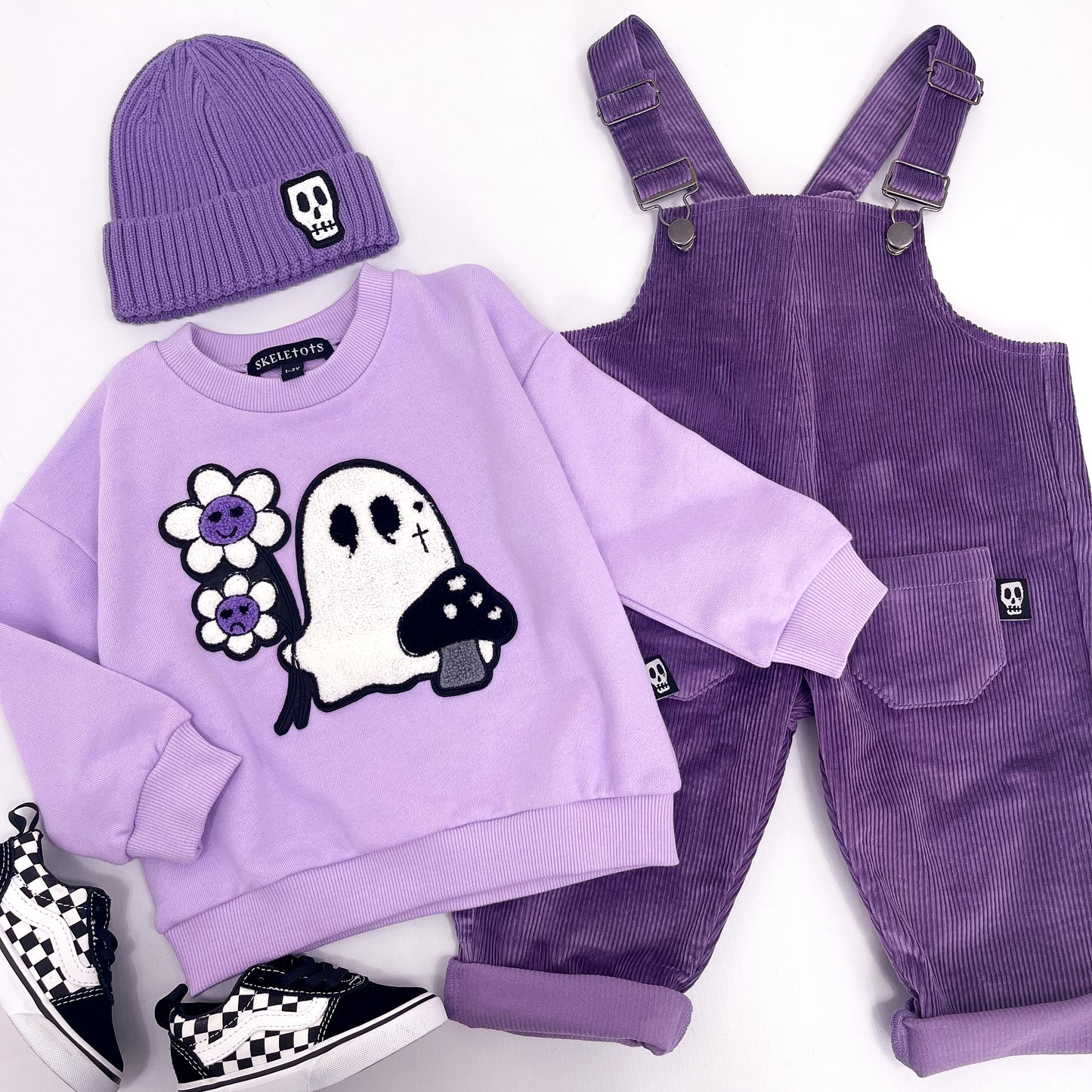 NOT SO BASIC DUSKY LILAC CORDUROY DUNGAREES