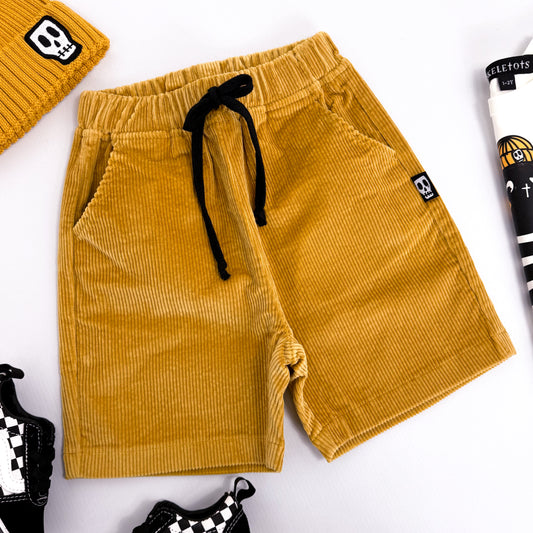 NOT SO BASIC MUSTARD CORD SHORTS