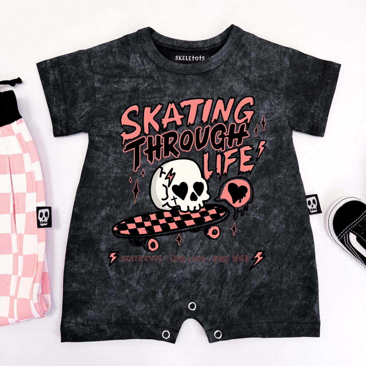SKATING THROUGH LIFE SHORTIE ROMPER