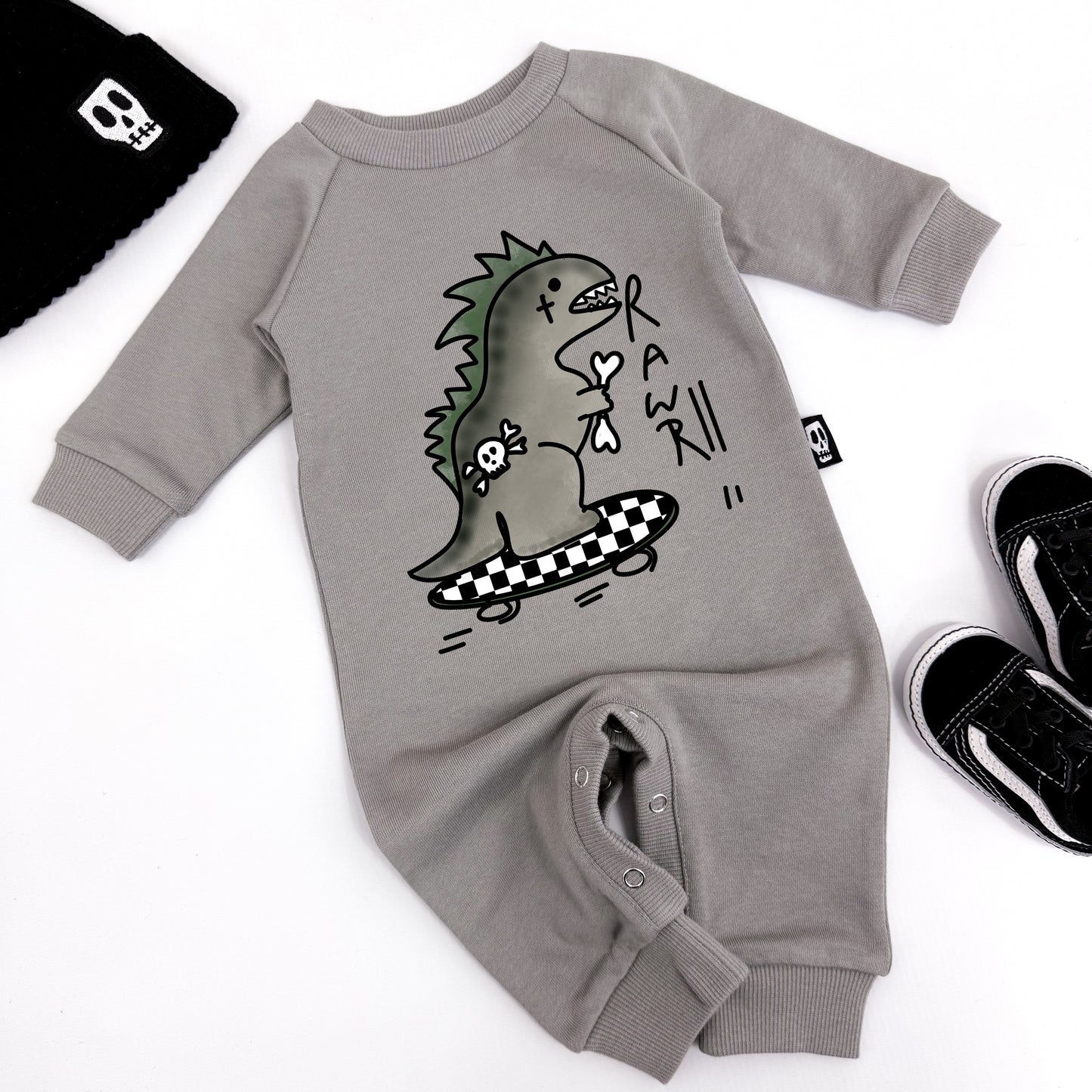 RAWR! DINOSAUR FOOTLESS ROMPER