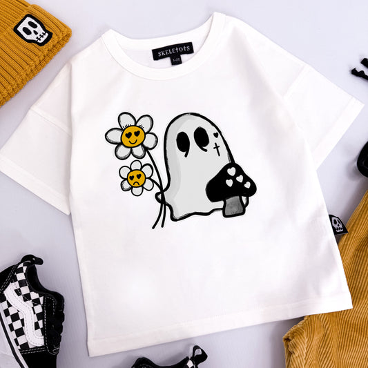 MUSTARD DAISY GHOST WHITE TEE