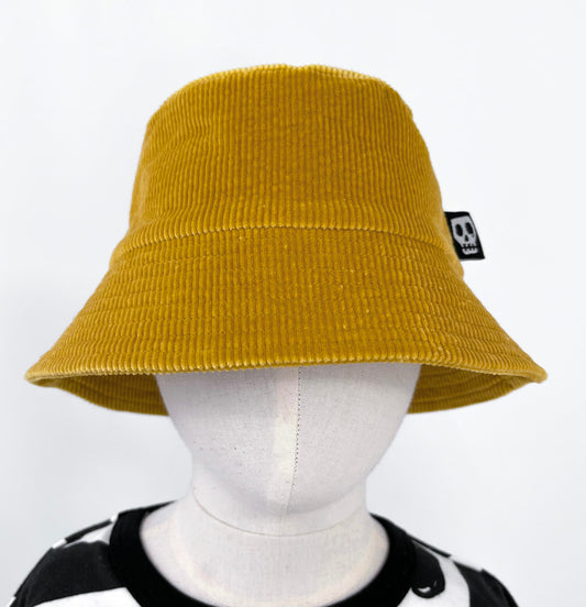 NOT SO BASIC MUSTARD CORD BUCKET HAT