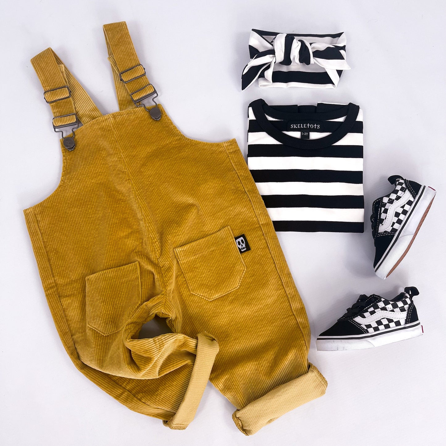NOT SO BASIC MUSTARD CORDUROY DUNGAREES