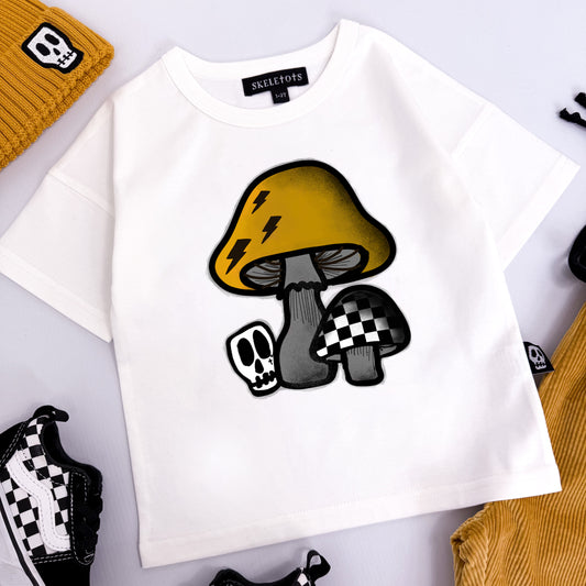 MUSTARD TOADSTOOL GHOST BOLT WHITE TEE