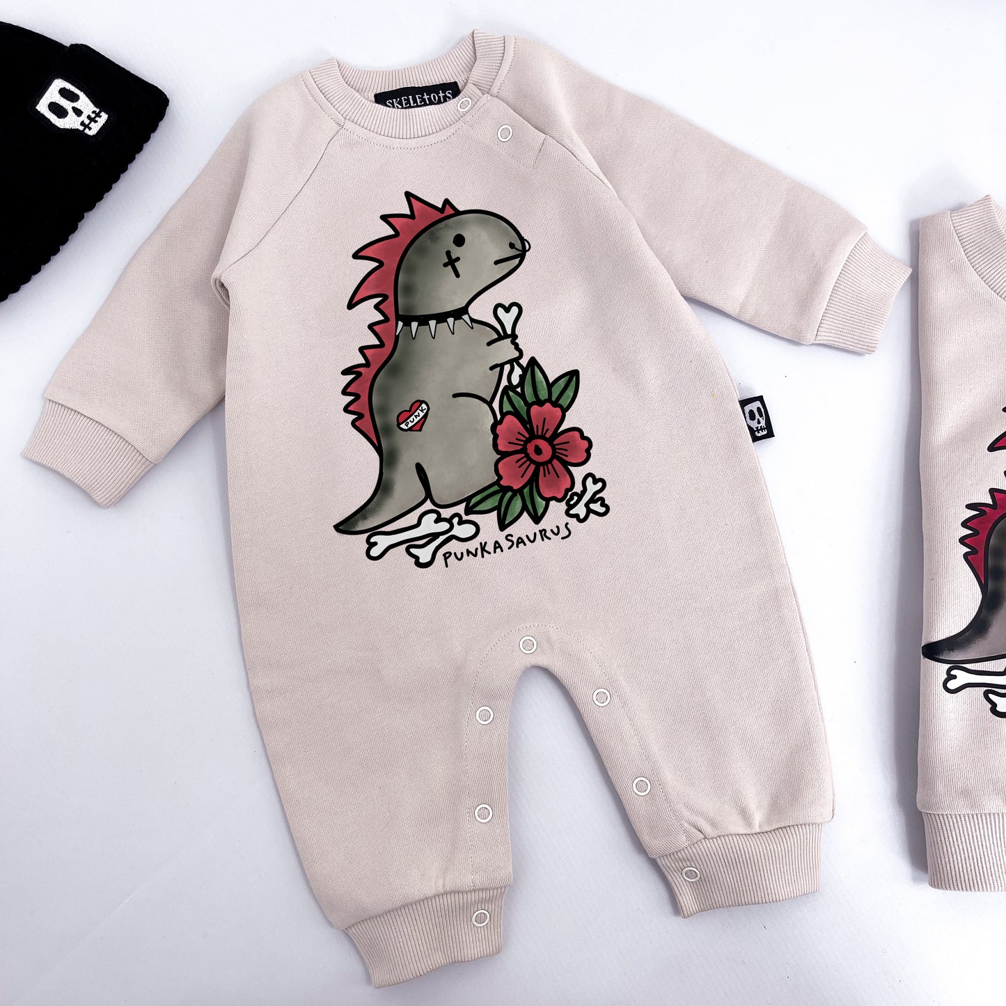 PUNKASAURUS! DINOSAUR FOOTLESS ROMPER