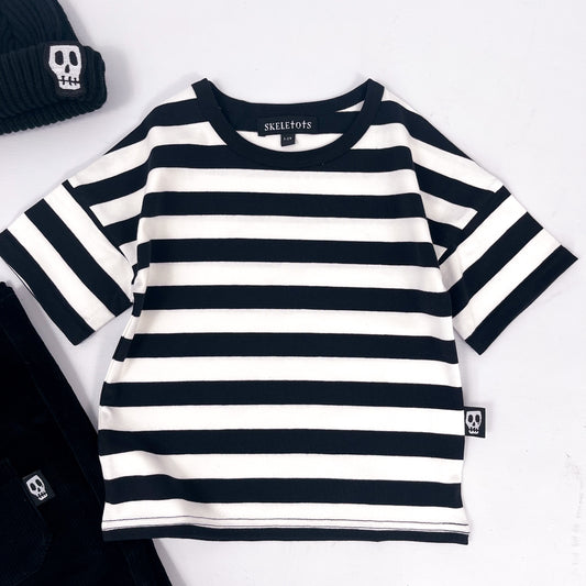 NOT SO BASIC BLACK & WHITE STRIPE TEE