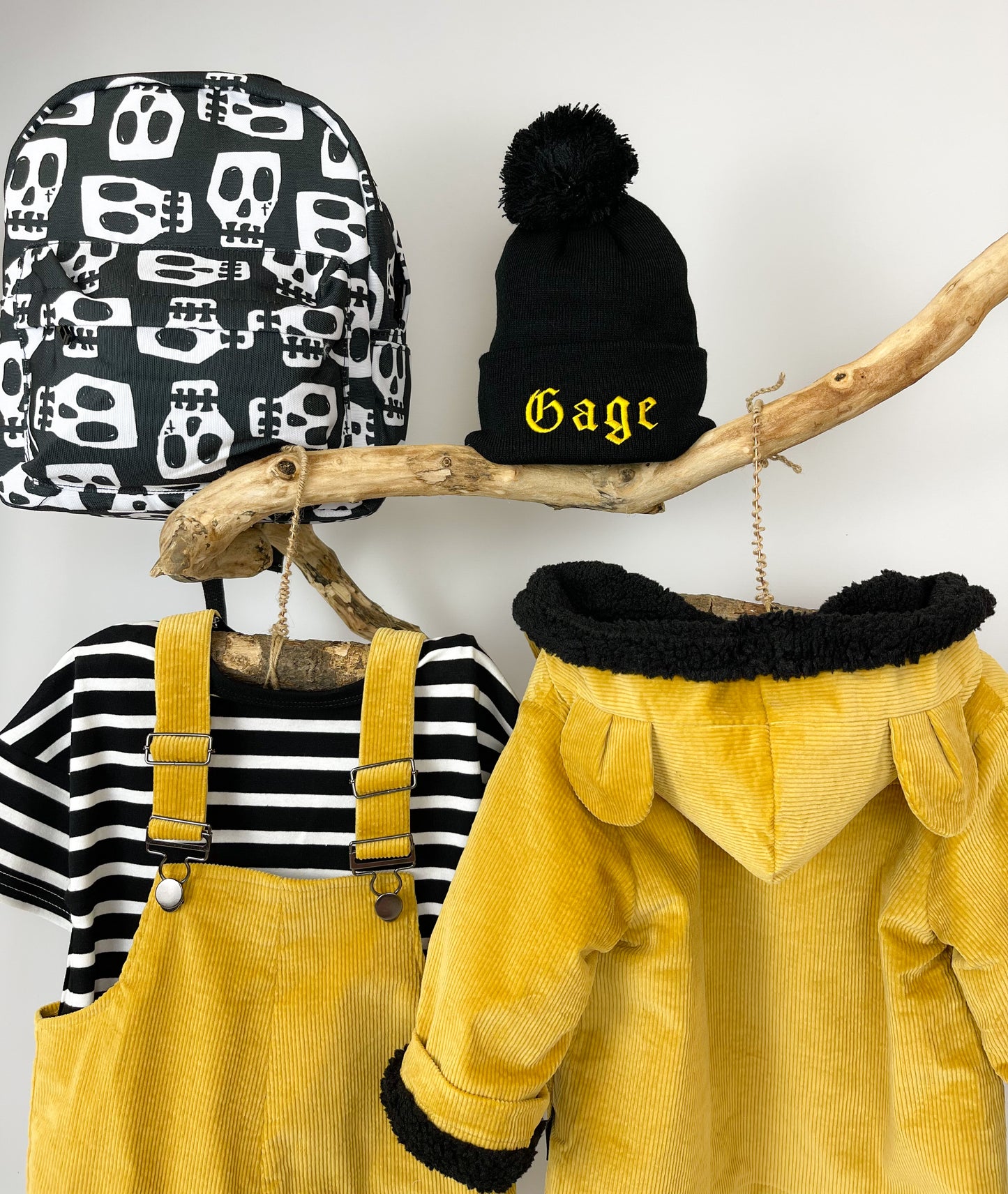 PERSONALISED GOTHIC NAME BOBBLE KNIT HAT