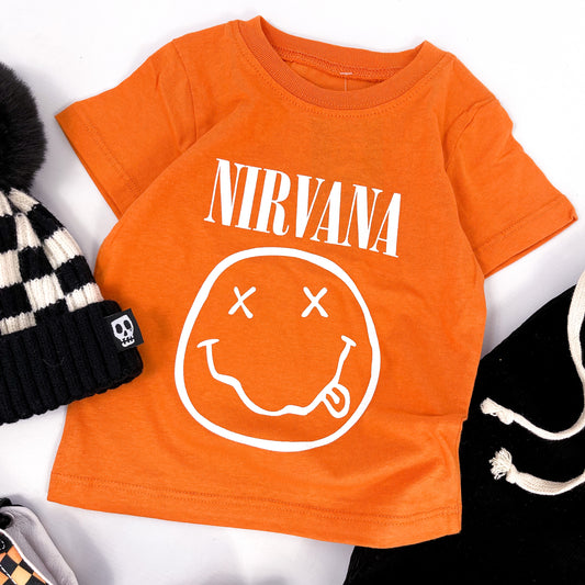 NIRVANA HAPPY FACE KIDS BAND TEE