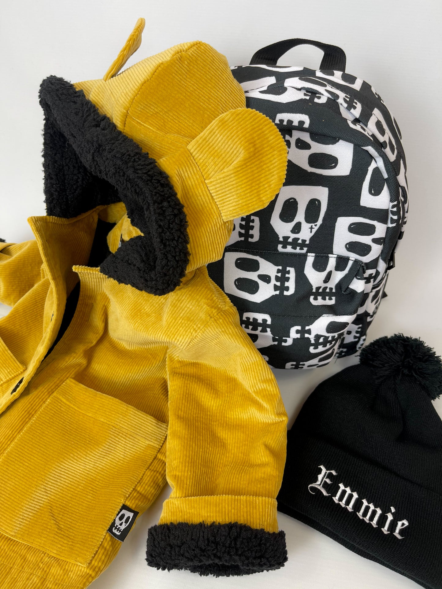 PERSONALISED GOTHIC NAME BOBBLE KNIT HAT