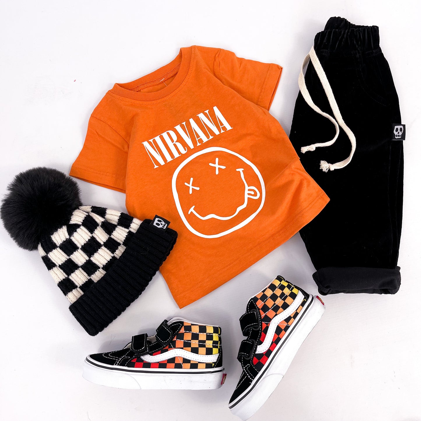 NIRVANA HAPPY FACE KIDS BAND TEE