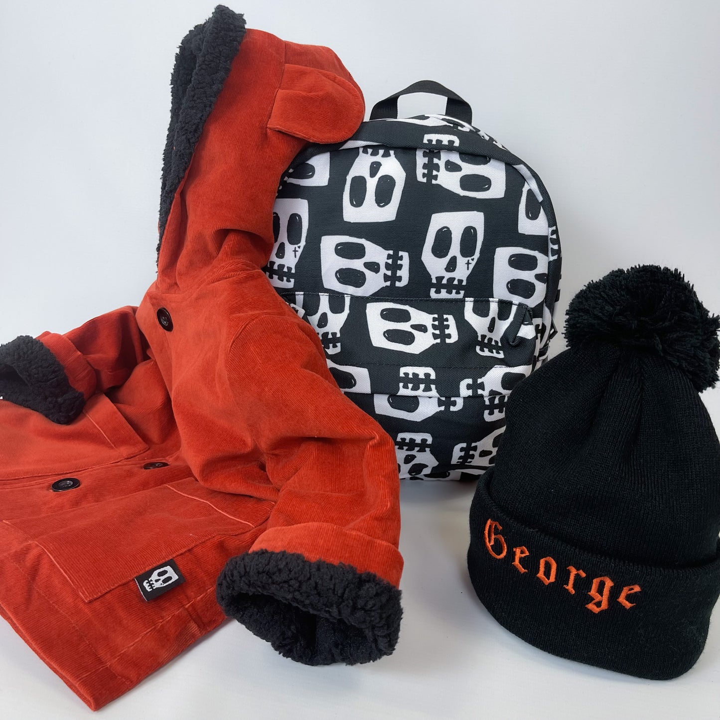 PERSONALISED GOTHIC NAME BOBBLE KNIT HAT