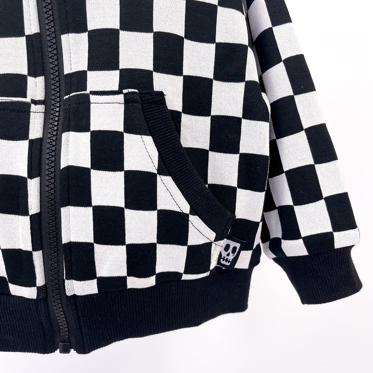 CHECKERBOARD HOODED JACKET