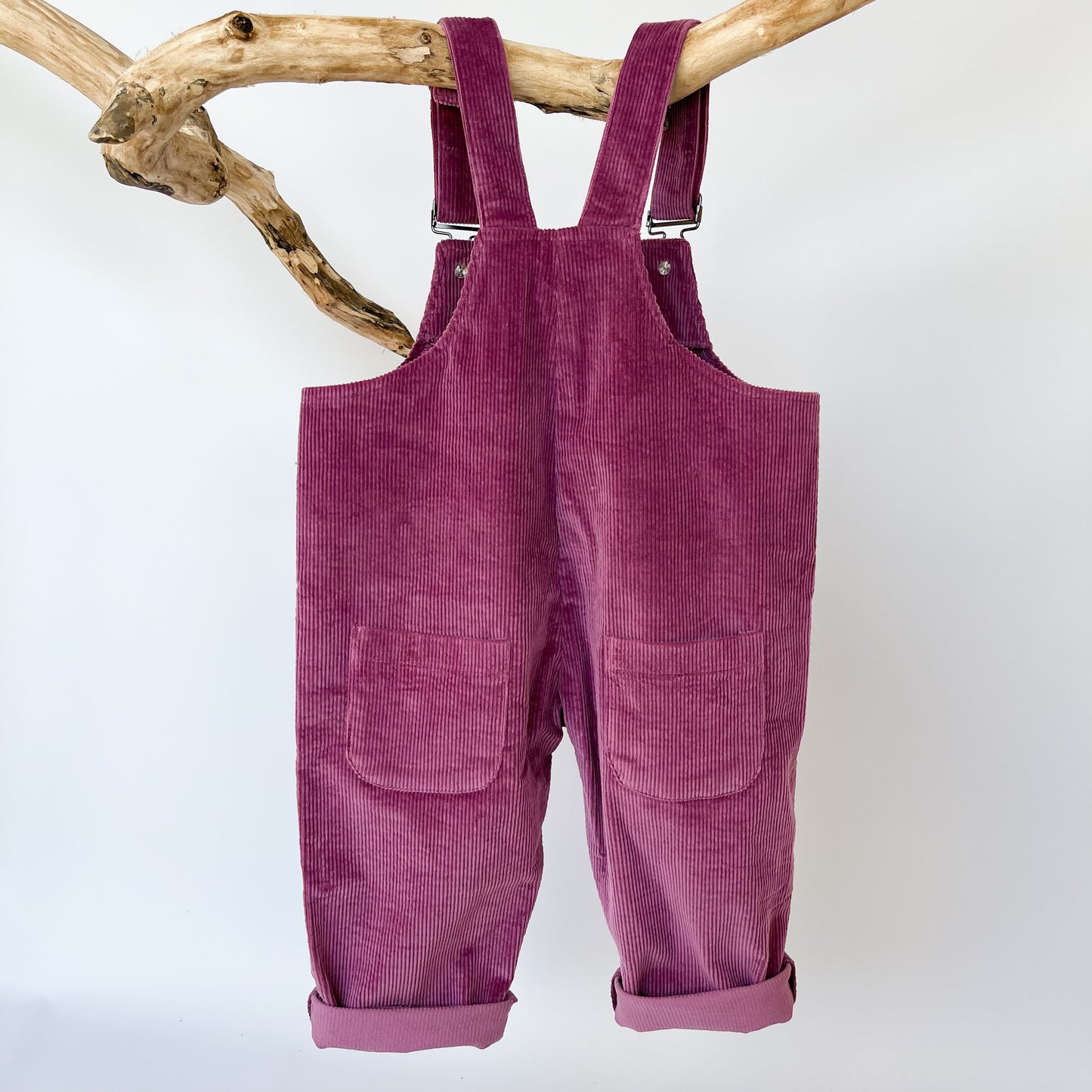 NOT SO BASIC MAUVE CORDUROY DUNGAREES