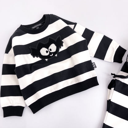 BAT PATCH STRIPE SWEATSHIRT