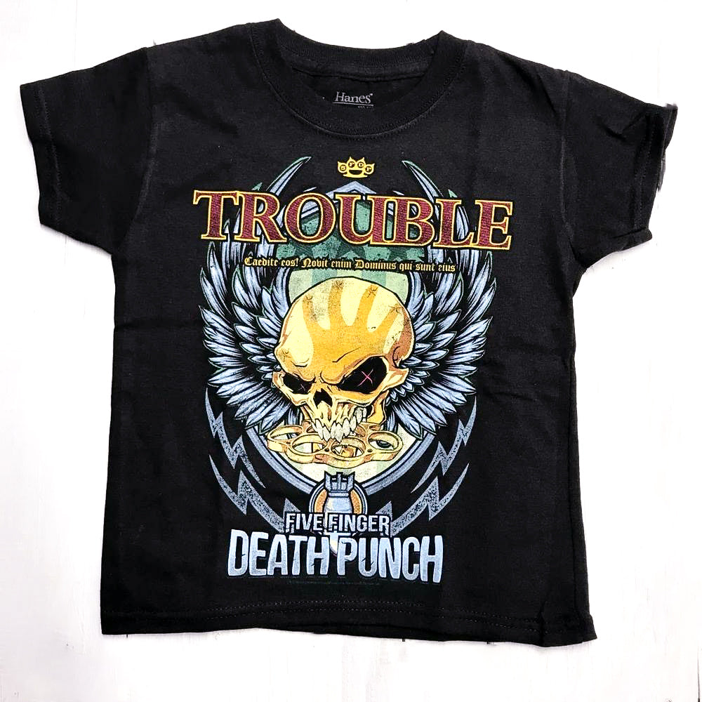 FIVE FINGER DEATH PUNCH KIDS T-SHIRT: TROUBLE