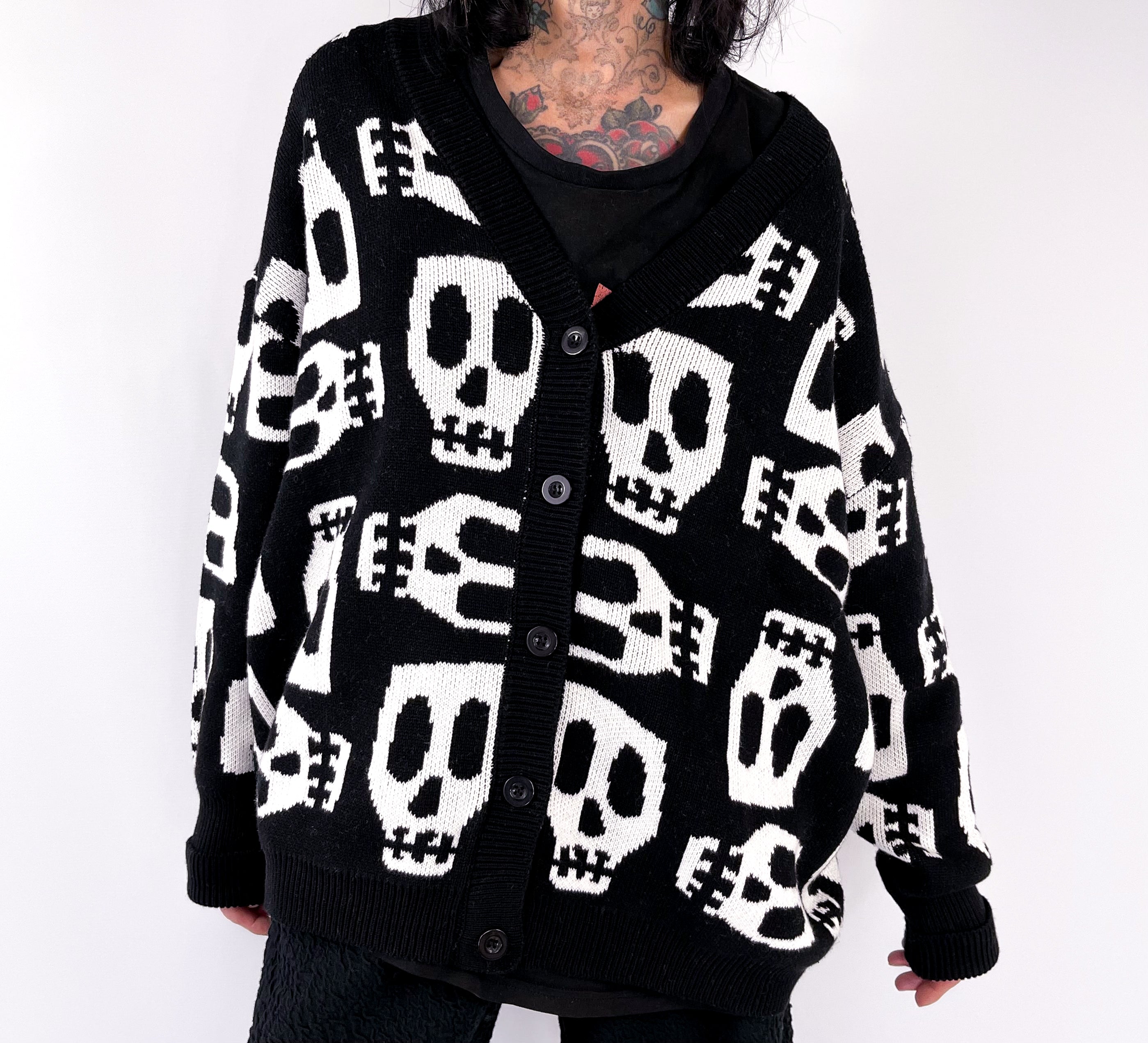 Skull cardigan plus on sale size