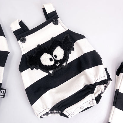 BAT PATCH STRIPE BABY ROMPER