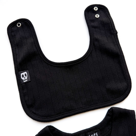BABY POINTELLE BLACK BIB
