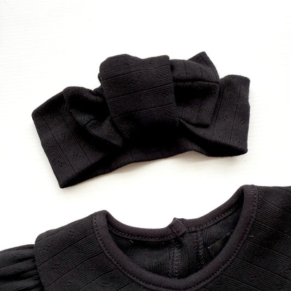 BABY POINTELLE BLACK HEADBAND
