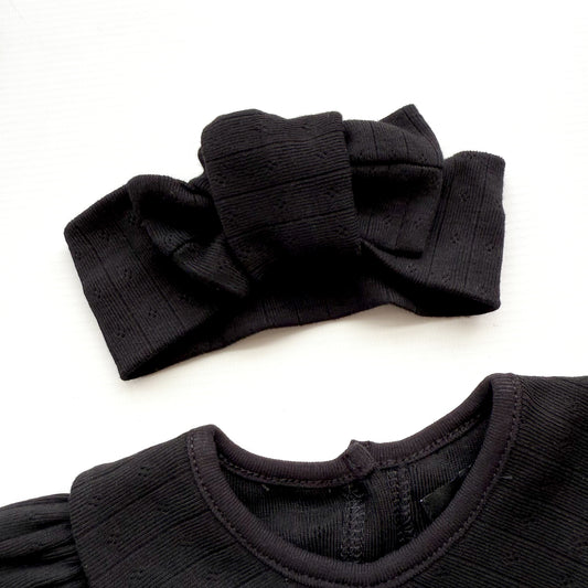 BABY POINTELLE BLACK HEADBAND