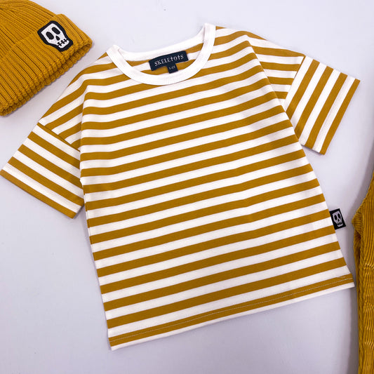 NOT SO BASIC MUSTARD STRIPE TEE