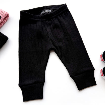 BABY POINTELLE BLACK LEGGINGS