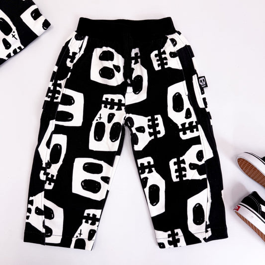 SKELLY SKULL BARREL LEG JOGGERS