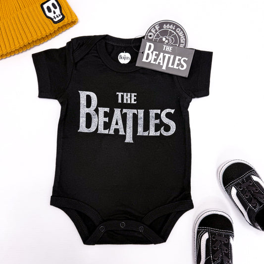 The Beatles Kids Baby Grow: Drop T Logo (Black)