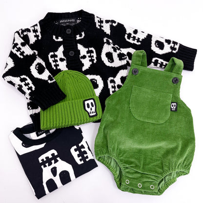 NOT SO BASIC GREEN CORD BABY ROMPER