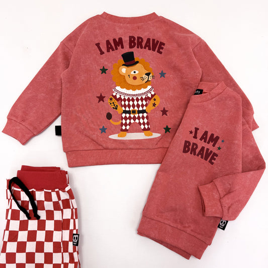 I AM BRAVE BACKPRINT OVERSIZED SWEATSHIRT